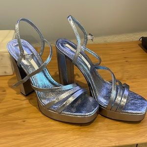 Zara Heeled Platform Strappy Sandal - size 41